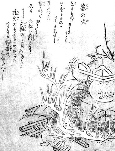 鳥山石燕『今昔画図続百鬼』より「墓の火」